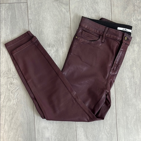 SAM EDELMAN NWOT Stiletto Women's Skinny Coated Jeans Burgundy, Size 31 - Picture 1 of 11